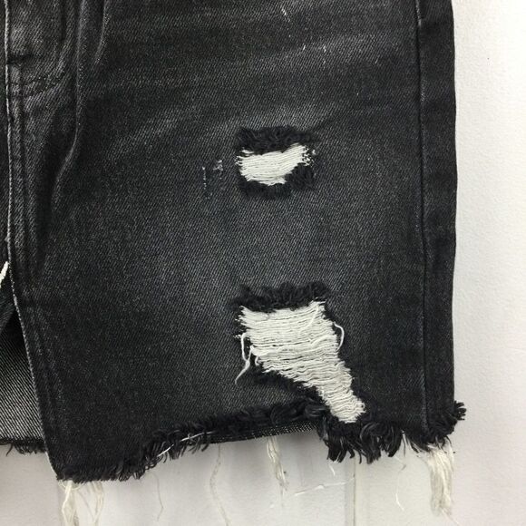 Free People (We the Free) Black‎ Distressed Denim Mini Skirt, Size 26 - Picture 5 of 10